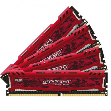 Ballistix Sport 64 Go (4 x 16 Go) DDR4 2400 MHz CL16 - Rouge