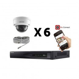 Kit vidéosurveillance 6 caméras IP dôme full HD 2MP