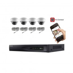 Kit vidéosurveillance 4 caméras IP dôme full HD 2MP