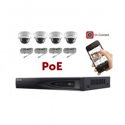 Kit vidéosurveillance PoE 4 caméras IP dôme full HD 2MP
