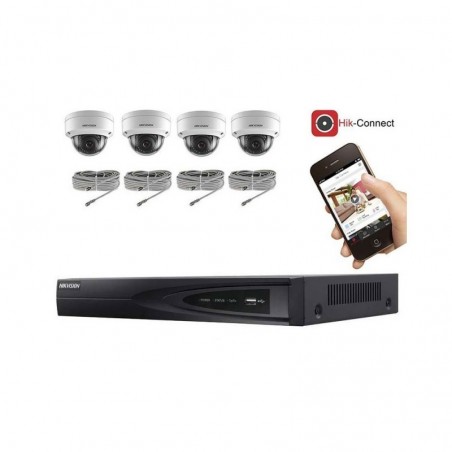 Kit vidéosurveillance 4 caméras IP dôme ultra HD 4MP