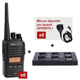 Le Pack Equipe: 6 Midland G18 + Socle de charge + 6 micros