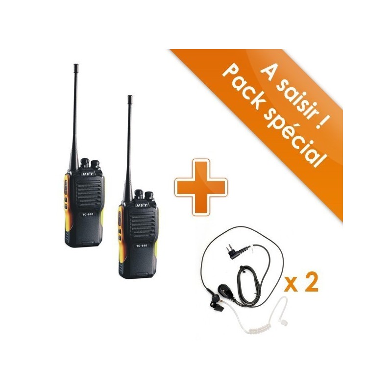 Pack De 2 HYT TC 610 PRO + 2 Oreillettes Bodyguard