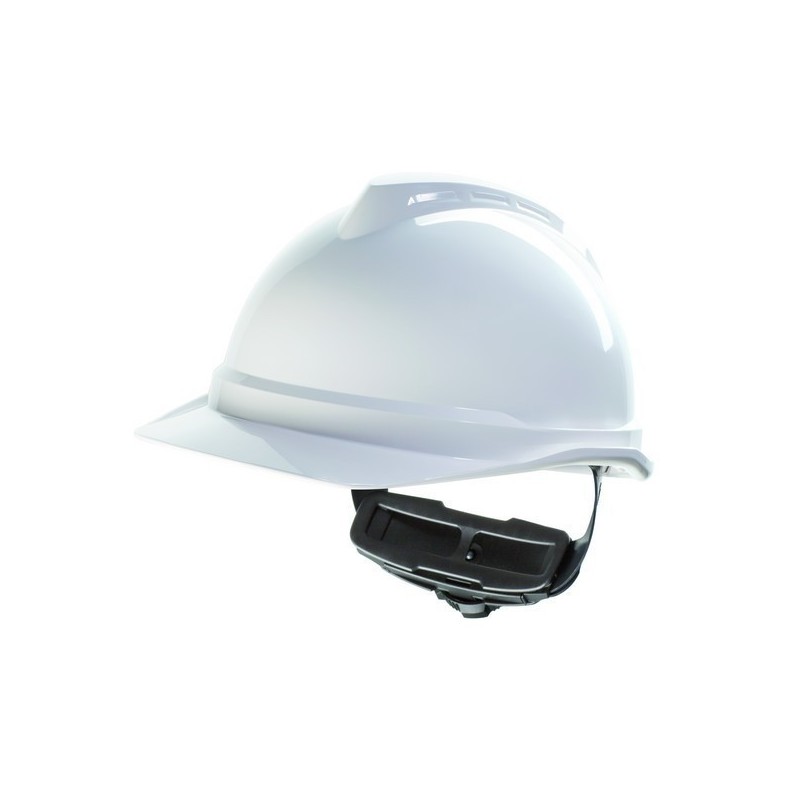 Casque De Sécurité MSA V-Gard 200 Ventilé – Visière Courte, Bandeau Anti-transpiration, Certifié EN397, ATEX