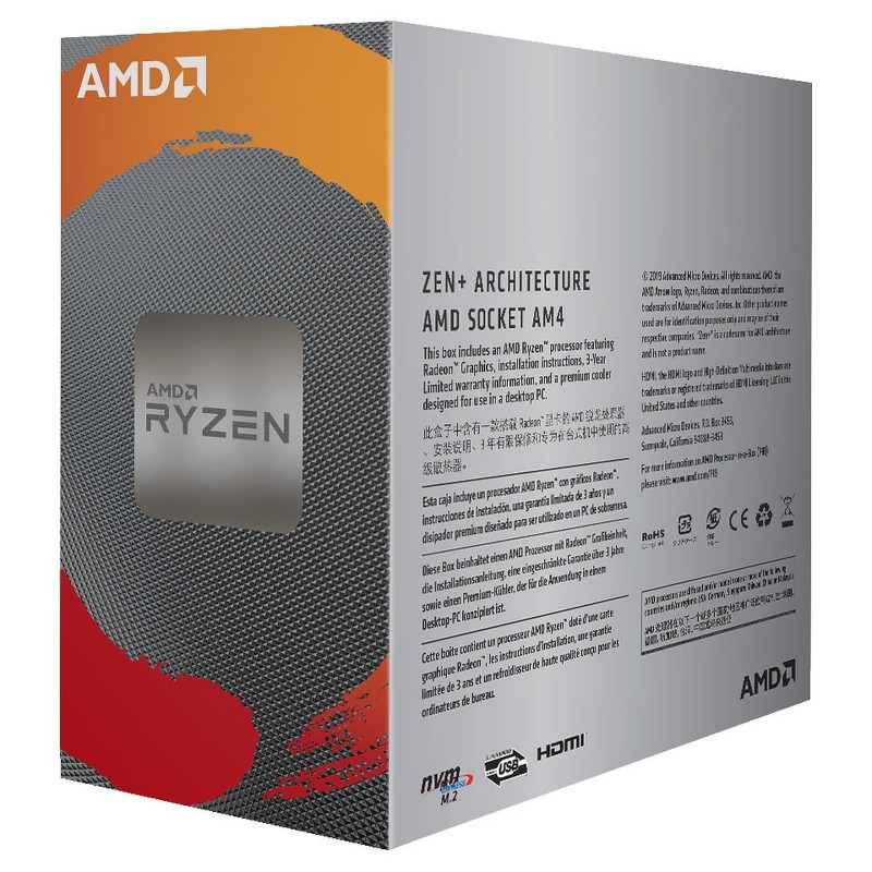 AMD Ryzen 3 3200G Wraith Stealth Edition (3.6 GHz / 4 GHz) avec