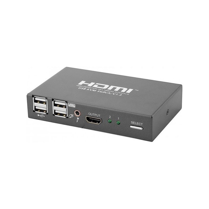 Commutateur KVM 2 ports (USB + HDMI + Jack)