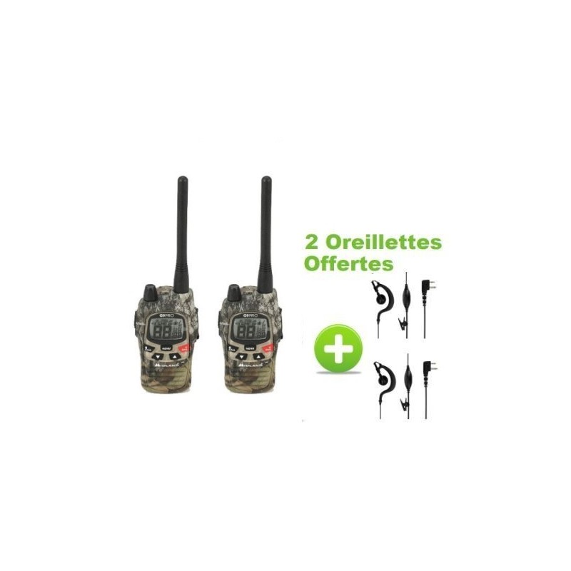 Pack De 2 Midland G9 Camouflage PRO + Oreillettes Offertes Pack De 2 Midland G9 Camouflage PRO + Oreillettes Offertes