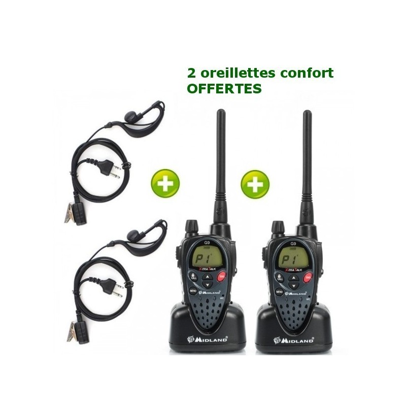 Pack De 2 Alan Midland G9 Plus + Oreillettes Offertes