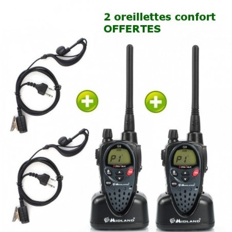 Pack De 2 Alan Midland G9 Plus + Oreillettes Offertes