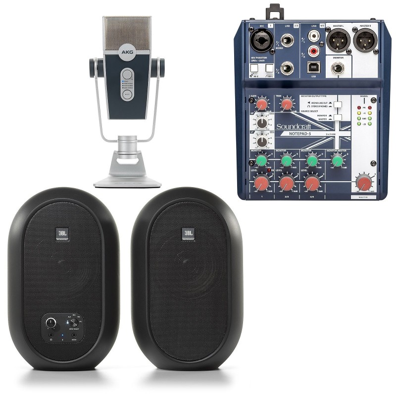 Soundcraft Notepad-5 + AKG Lyra + JBL 104-BT