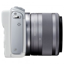 Canon EOS M100 Blanc + EF-M 15-45 mm IS STM + Étui turquoise