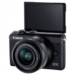 Canon EOS M100 Noir + EF-M 15-45 mm IS STM + Étui marron