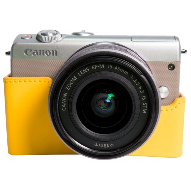 Canon EOS M100 Argent + EF-M 15-45 mm IS STM + Étui jaune Canon EOS M100 Argent + EF-M 15-45 mm IS STM + Étui jaune