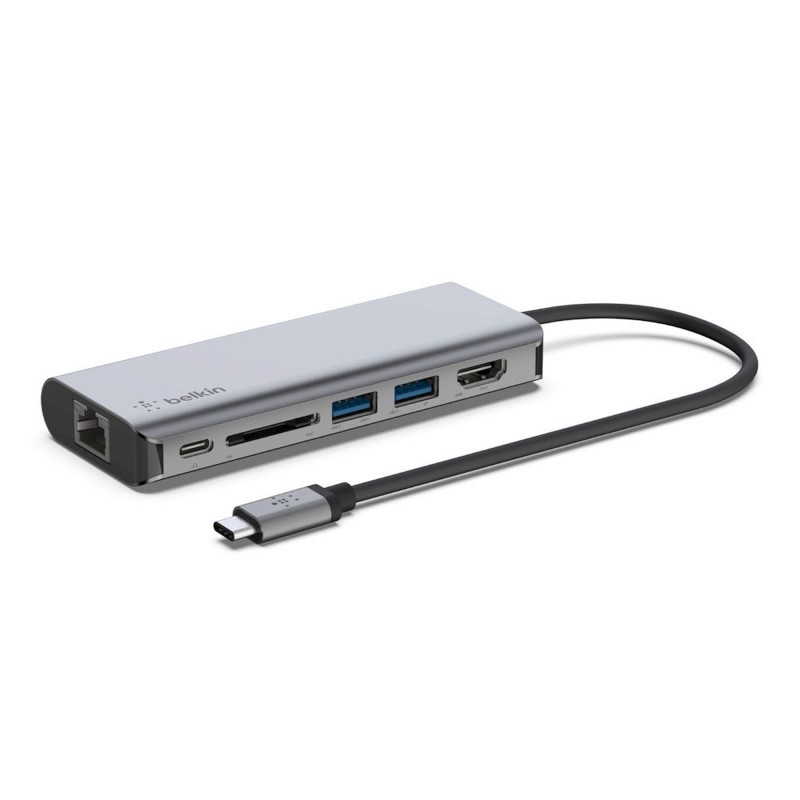 Belkin Station d'accueil USB-C avec 1 x HDMI, 2 x USB-A, 1 x RJ45, 1 SD - 100 W Passtrhough - AVC008BTSGY