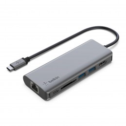 Belkin Station d'accueil USB-C avec 1 x HDMI, 2 x USB-A, 1 x RJ45, 1 SD - 100 W Passtrhough - AVC008BTSGY