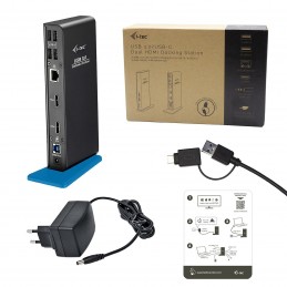 i-tec USB-A/USB-C 3.0 Dual HDMI Docking Station - U3DUALHDMIDOCK