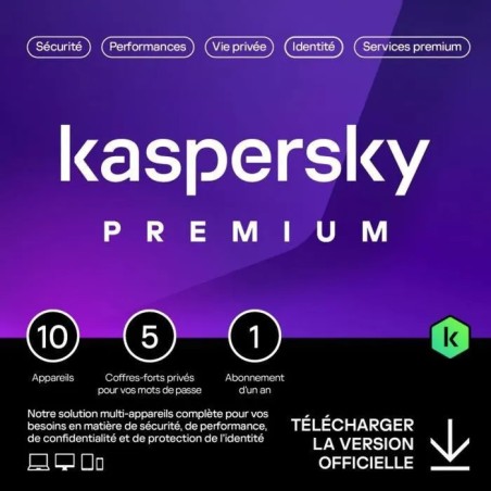 Kaspersky Premium 2024 - (10 Postes - 1 An)