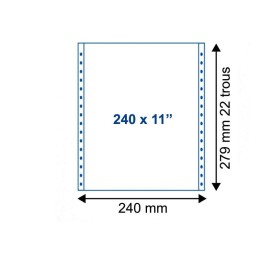 Papier Listing blanc 2 exemplaires 240x11 - carton de 1000