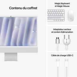 Apple iMac M4 (2024) 24" 16 Go 256 Go Argent (MWUC3FN/A)