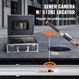 VEVOR Caméra Inspection Canalisation avec Localisateur 512 Hz