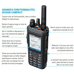 Talkie Walkie Motorola R7 Premium UHF avec écran et clavier PTI