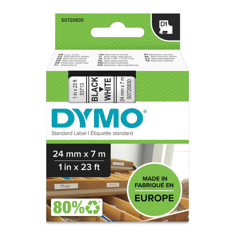 Dymo ruban 24mm x 7m - Noir/blanc Dymo ruban 24mm x 7m - Noir/blanc