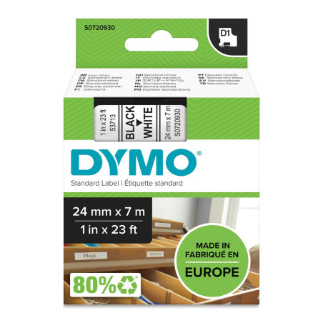 Dymo ruban 24mm x 7m - Noir/blanc