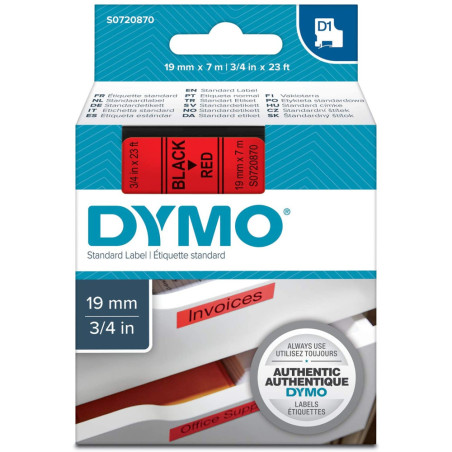 Dymo ruban 19mm x 7m - Noir/rouge