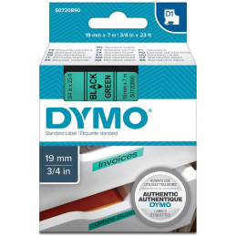 Dymo ruban 19mm x 7m - Noir/vert