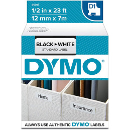 Dymo ruban 1000/12mm - Noir sur blanc