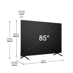 Téléviseur Hisense 85 Pouces LED VIDAA 4K UHD Smart tv