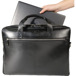 Sacoche ordinateur double exactive cuir