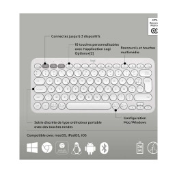 Clavier sans fil Logitech Pebble Keys 2 K380s