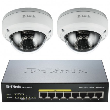 D-Link DGS-1008P + DCS-4602EV x 2