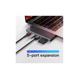 5en1 USB 3.0 x 2 + SD + TF + HUB USB-C / type C PD Smart