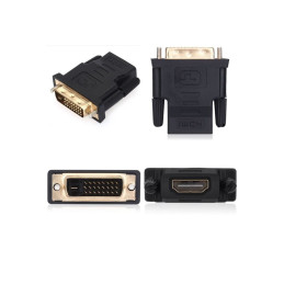 Adaptateur DVI- D Male 24+1 Vers HDMI Femelle – Noir