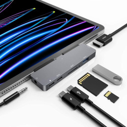 Hub USB C pour iPad Pro, adaptateur 7 en 1 pour iPad Pro 12.9