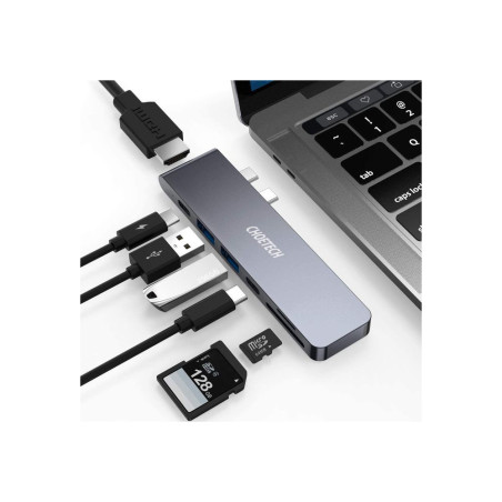 SB C Macbook Pro/Air, 7 En 2 USB C Hub Adaptateur, Thunderbolt