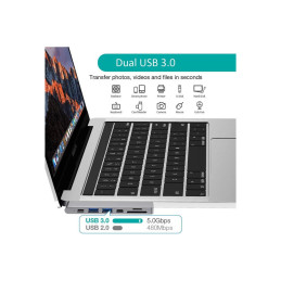 SB C Macbook Pro/Air, 7 En 2 USB C Hub Adaptateur, Thunderbolt