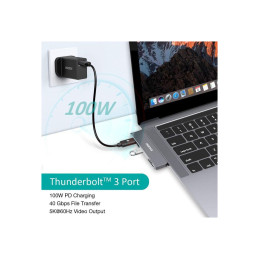 SB C Macbook Pro/Air, 7 En 2 USB C Hub Adaptateur, Thunderbolt