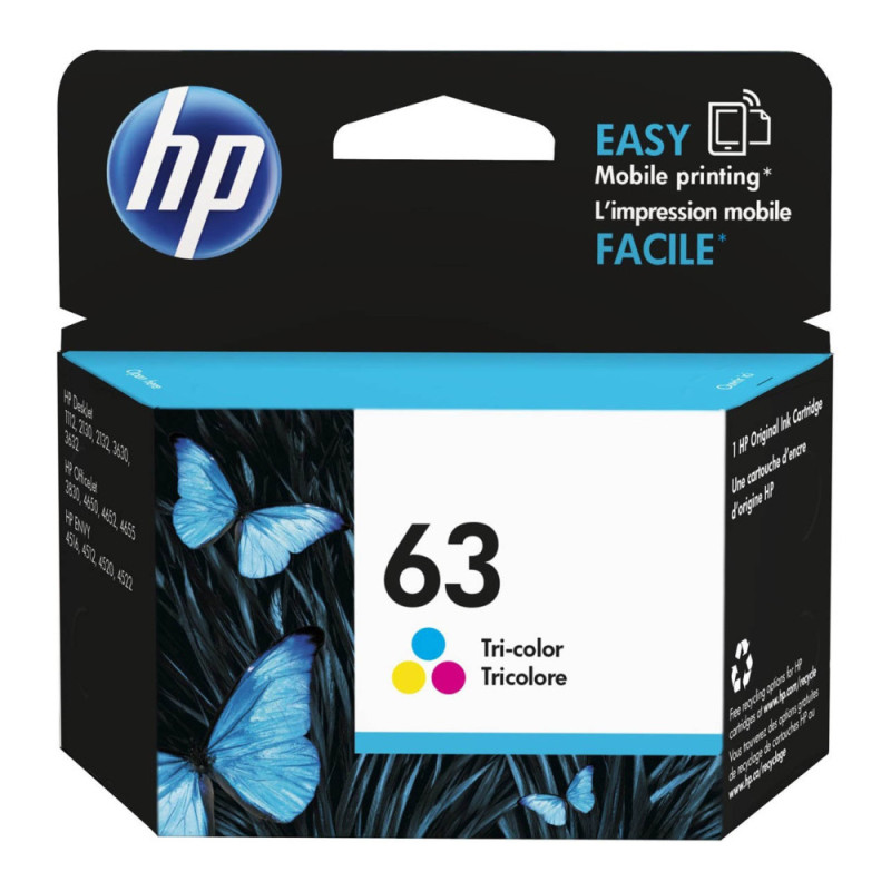 Cartouches D'encre HP 63 Couleur (F6U61AN) Cartouches D'encre HP 63 Couleur (F6U61AN)