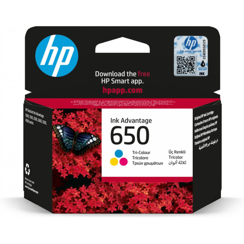 Cartouches D'encre HP 650 couleur (CZ102AE) Cartouches D'encre HP 650 couleur (CZ102AE)