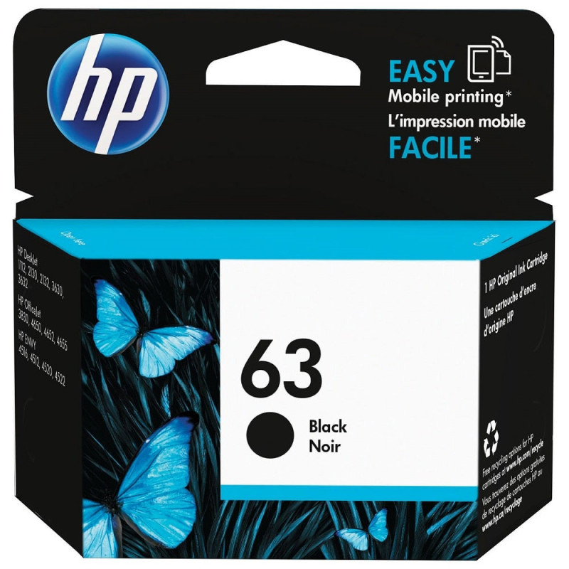 Cartouches D'encre HP 63 Noir (F6U62AN) Cartouches D'encre HP 63 Noir (F6U62AN)