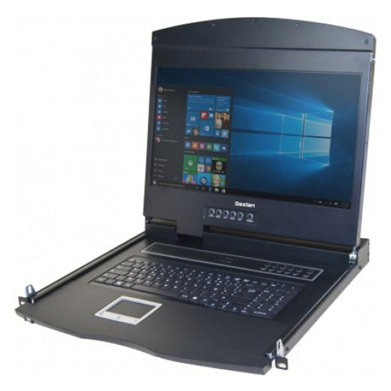 console rackable Dexlan double rail 1U pour serveur - écran TFT 18.5"