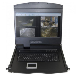 console rackable Dexlan double rail 1U pour serveur - écran TFT 18.5"