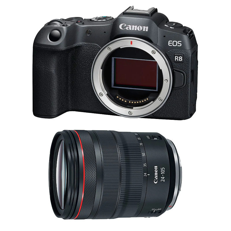 Canon Hybride EOS R8 + Objectif Canon 24-105 mm - Appareil