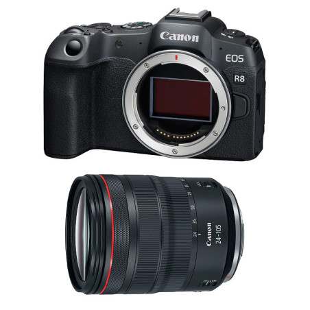 Canon Hybride EOS R8 + Objectif Canon 24-105 mm - Appareil