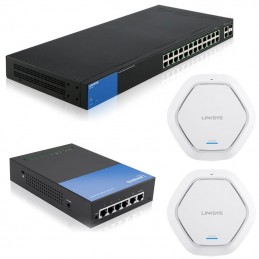 Linksys LGS326P-EU + LRT224 + LAPAC1750 x2