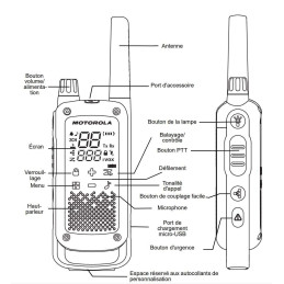 Pack de 8 Motorola TLKR T82 - Talkie Walkie