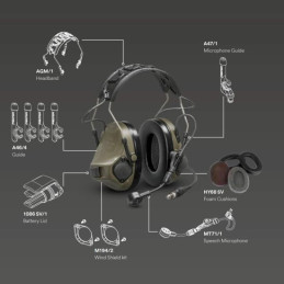 3M Peltor ComTac VIII J11 vert - Casque Électronique Anti Bruit